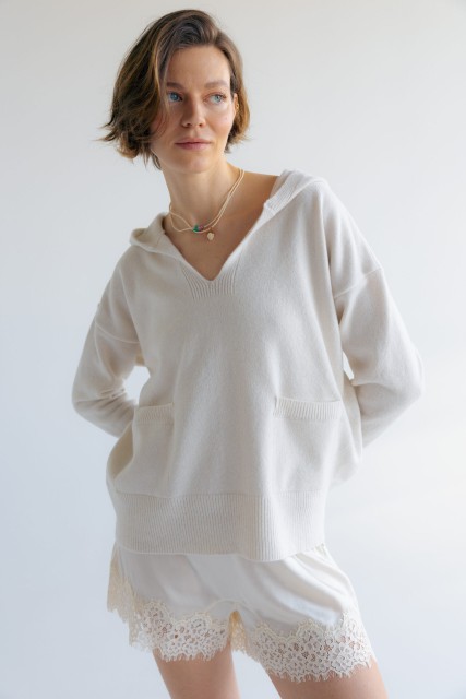 Bianca - Bluza damska z wełny merino z kaszmirem