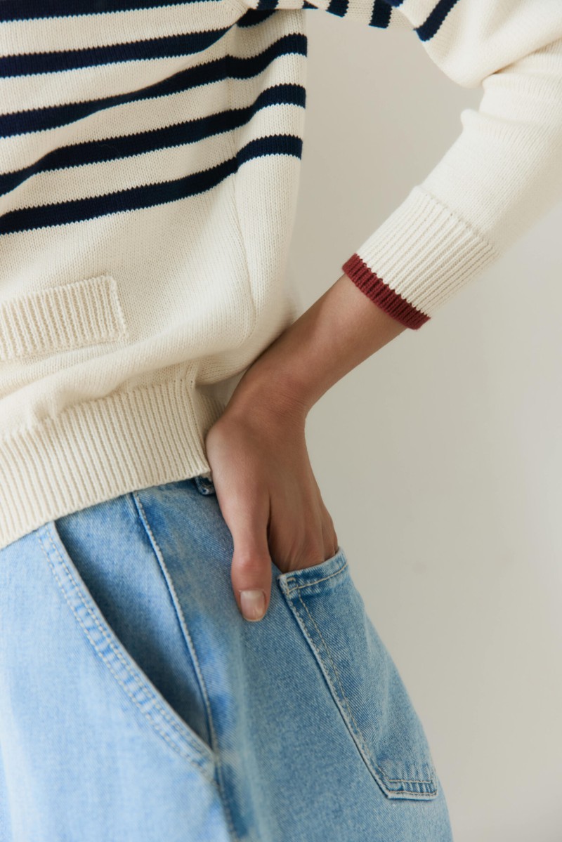Cardigan Fiocco Latte - Damski cardigan z jedwabiem Cardigan Fiocco Latte - Damski cardigan z jedwabiem