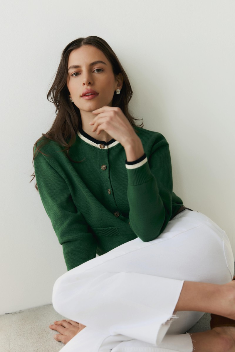 Cardigan Fiocco Erba - Damski cardigan z jedwabiem Cardigan Fiocco Erba - Damski cardigan z jedwabiem