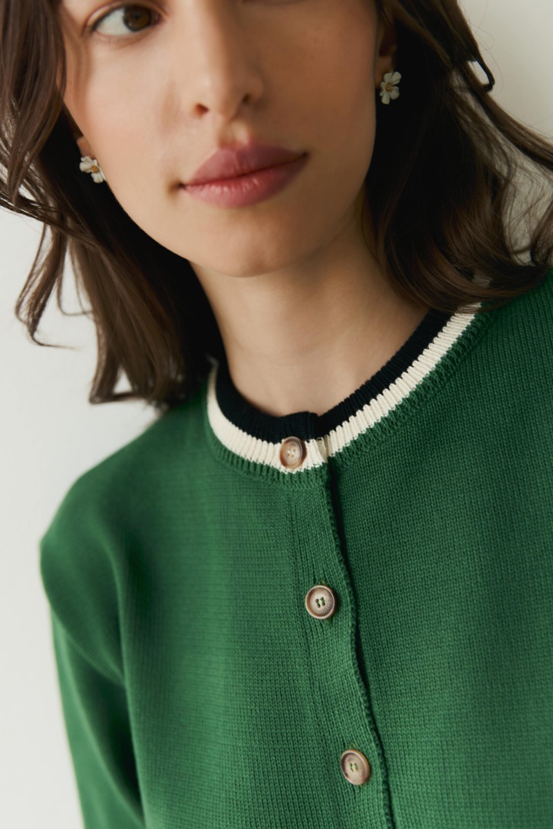 Cardigan Fiocco Erba - Damski cardigan z jedwabiem Cardigan Fiocco Erba - Damski cardigan z jedwabiem