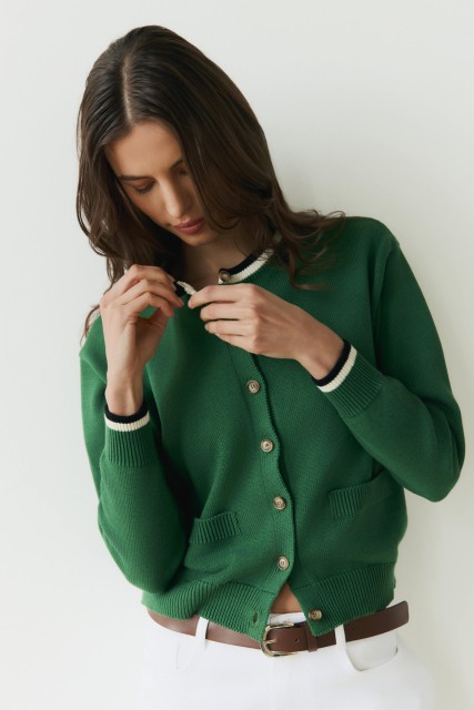 Cardigan Fiocco Erba - Damski cardigan z jedwabiem