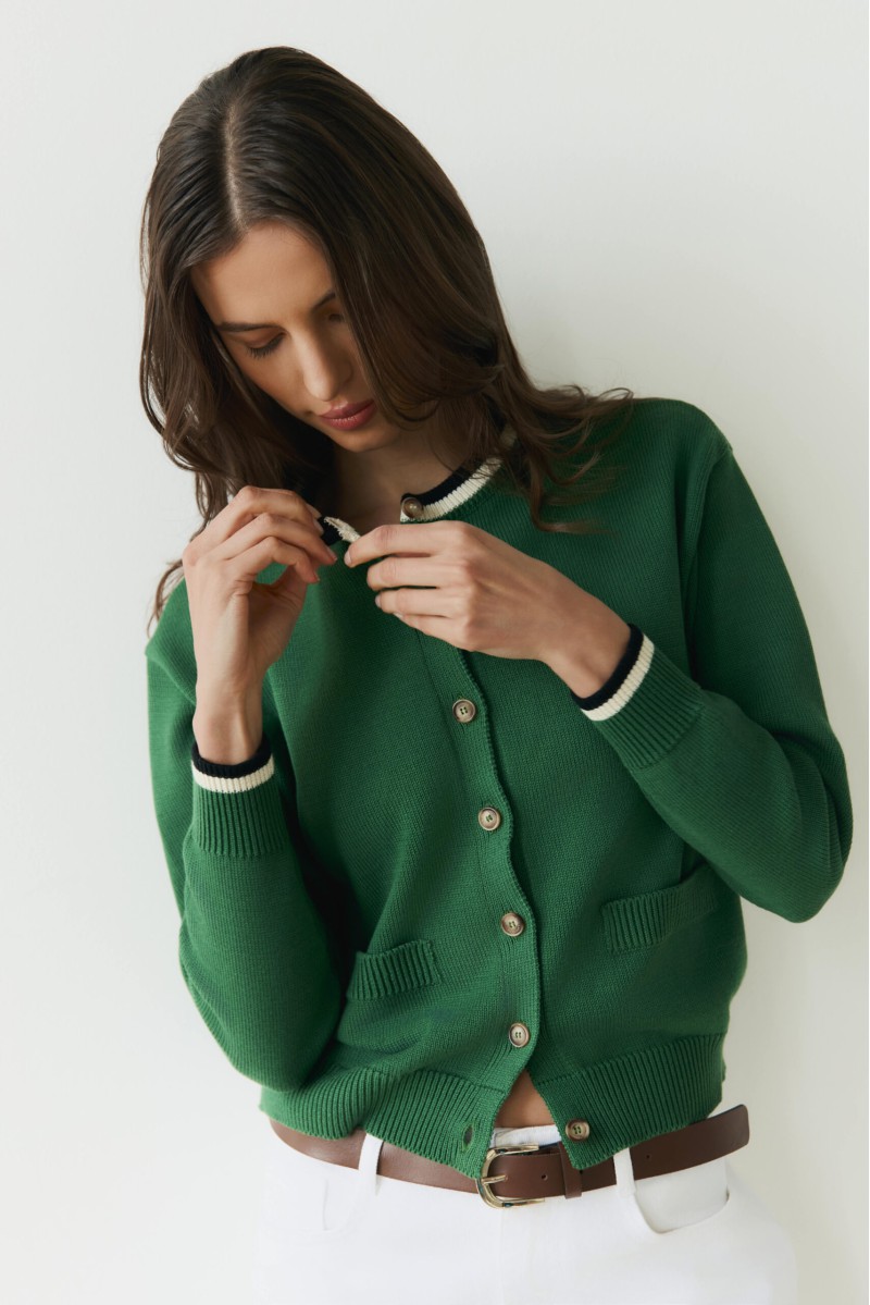 Cardigan Fiocco Erba - Damski cardigan z jedwabiem Cardigan Fiocco Erba - Damski cardigan z jedwabiem