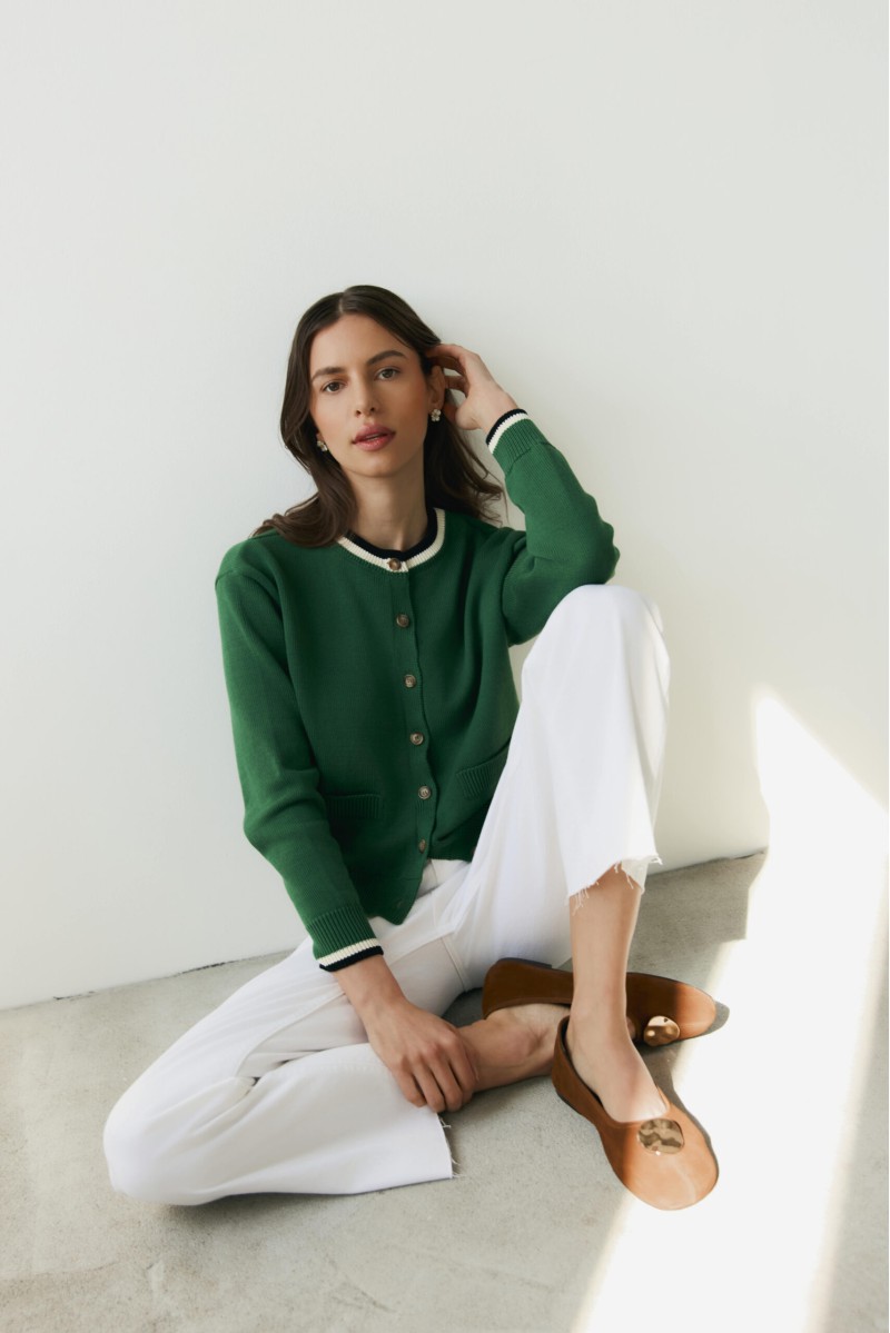 Cardigan Fiocco Erba - Damski cardigan z jedwabiem Cardigan Fiocco Erba - Damski cardigan z jedwabiem