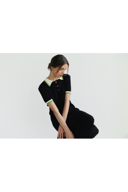 Sukienka Etta Nero - z bawełny organicznej