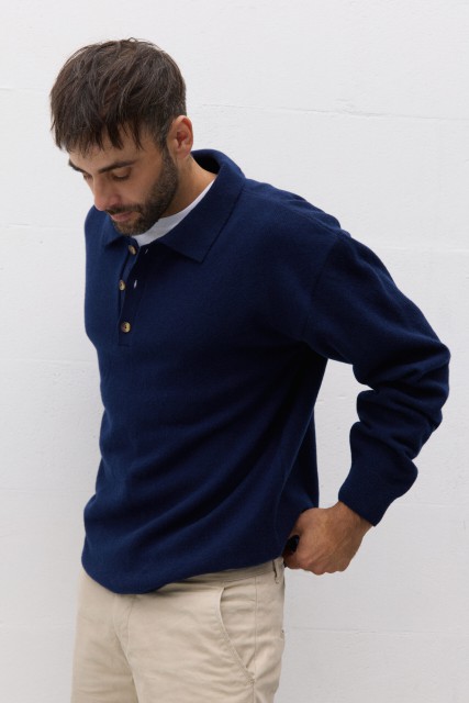Sweter męski Polo z wełny merynosa