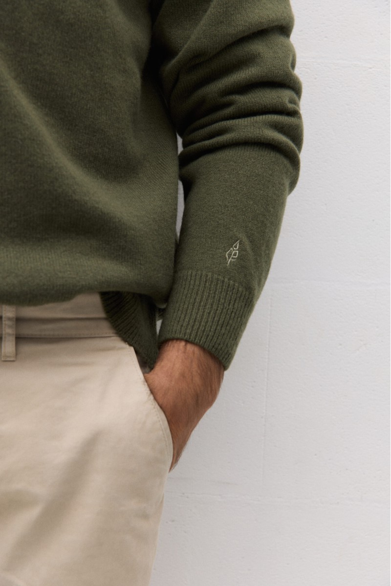 Sweter męski Polo z wełny merynosa Sweter męski Polo z wełny merynosa