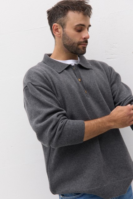 Sweter męski Polo z wełny merynosa
