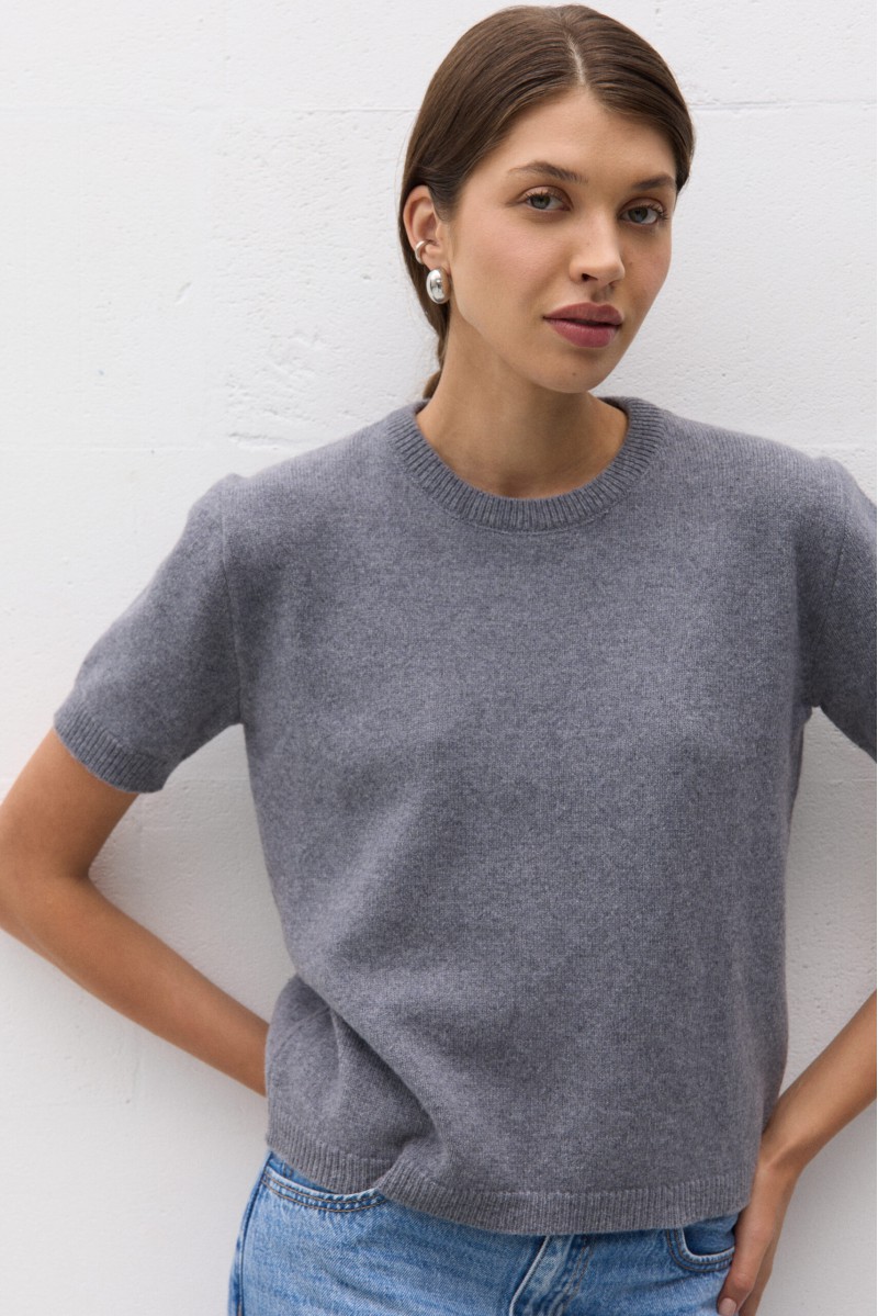Sweter z krótkim rękawem damski z kaszmirem Sweter z krótkim rękawem damski z kaszmirem