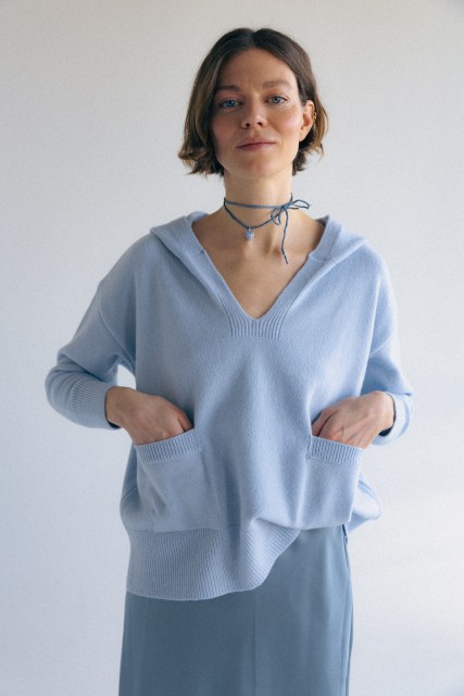 Bianca - Bluza damska z wełny merino z kaszmirem