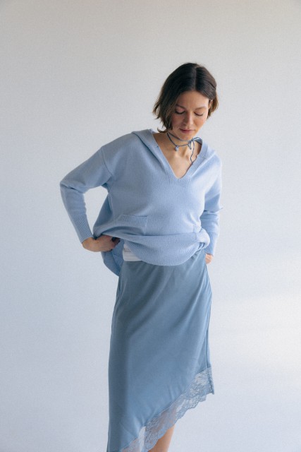 Bianca - Bluza damska z wełny merino z kaszmirem
