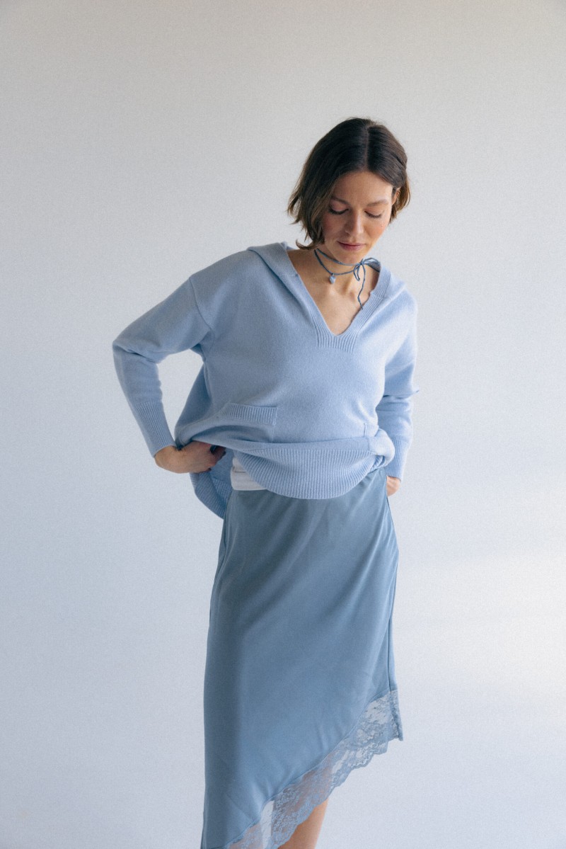 Bianca - Bluza damska z wełny merino z kaszmirem
