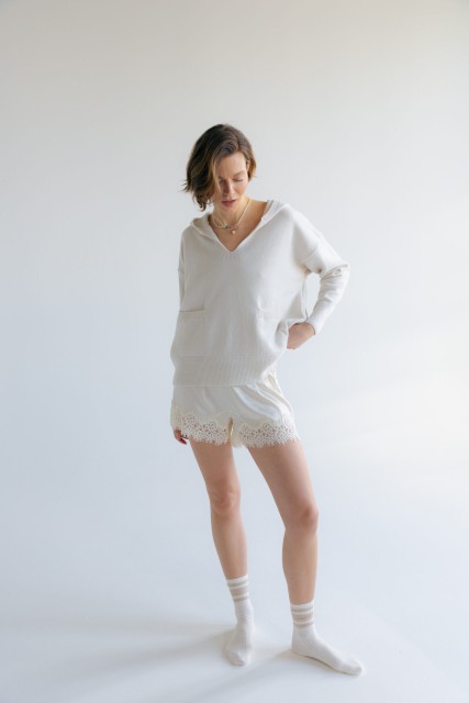 Bianca - Bluza damska z wełny merino z kaszmirem