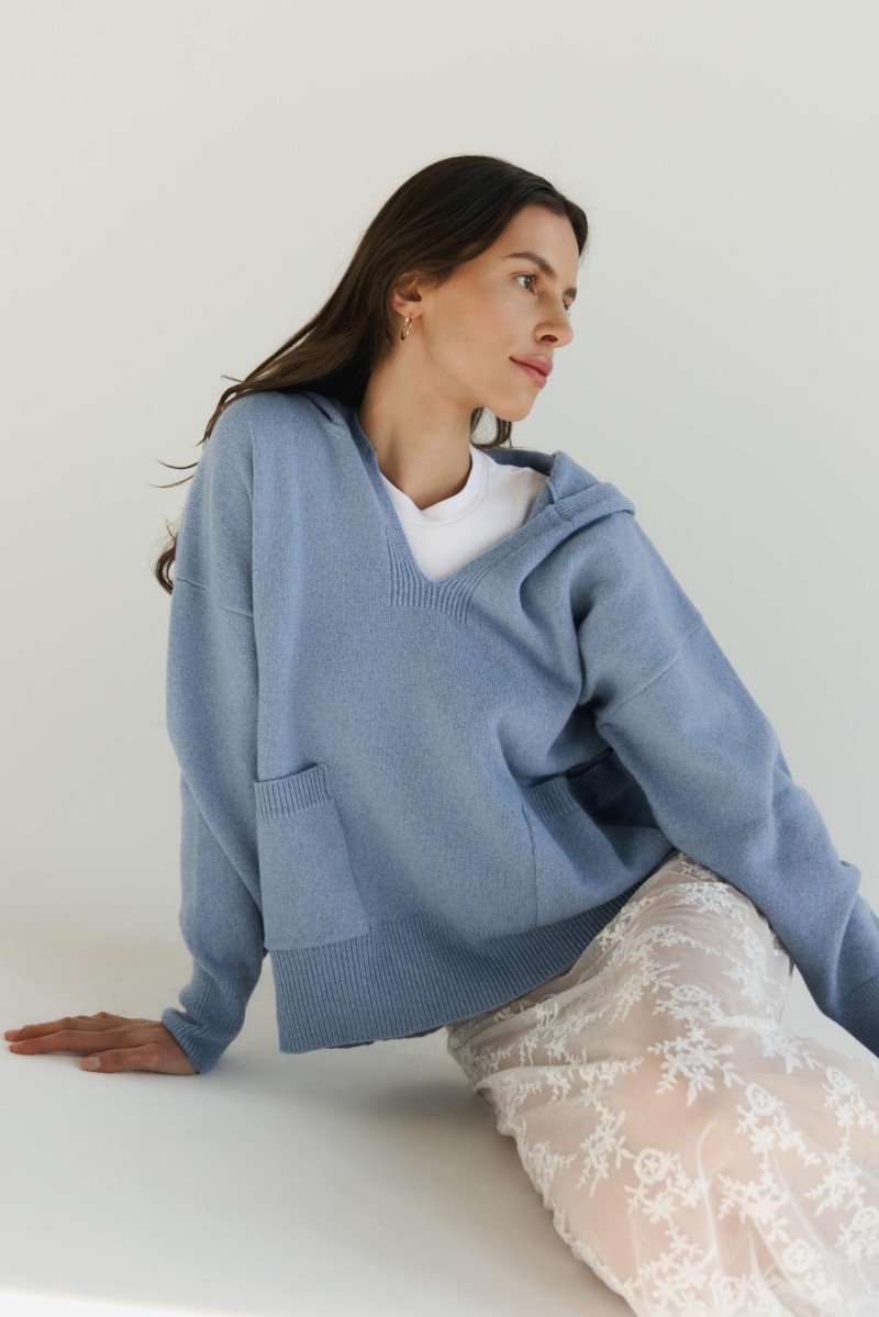 Bianca - Bluza damska z wełny merino z kaszmirem