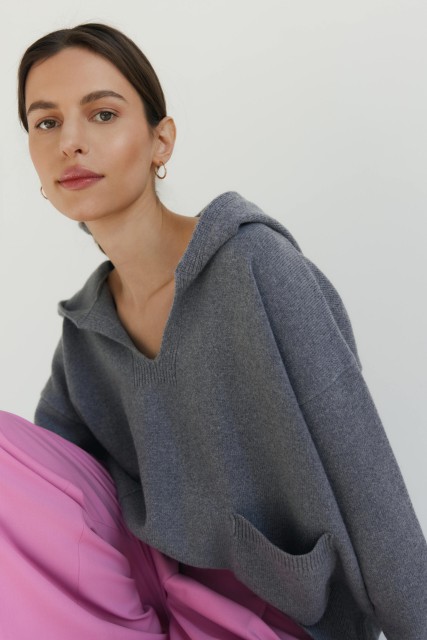 Bianca - Bluza damska z wełny merino z kaszmirem