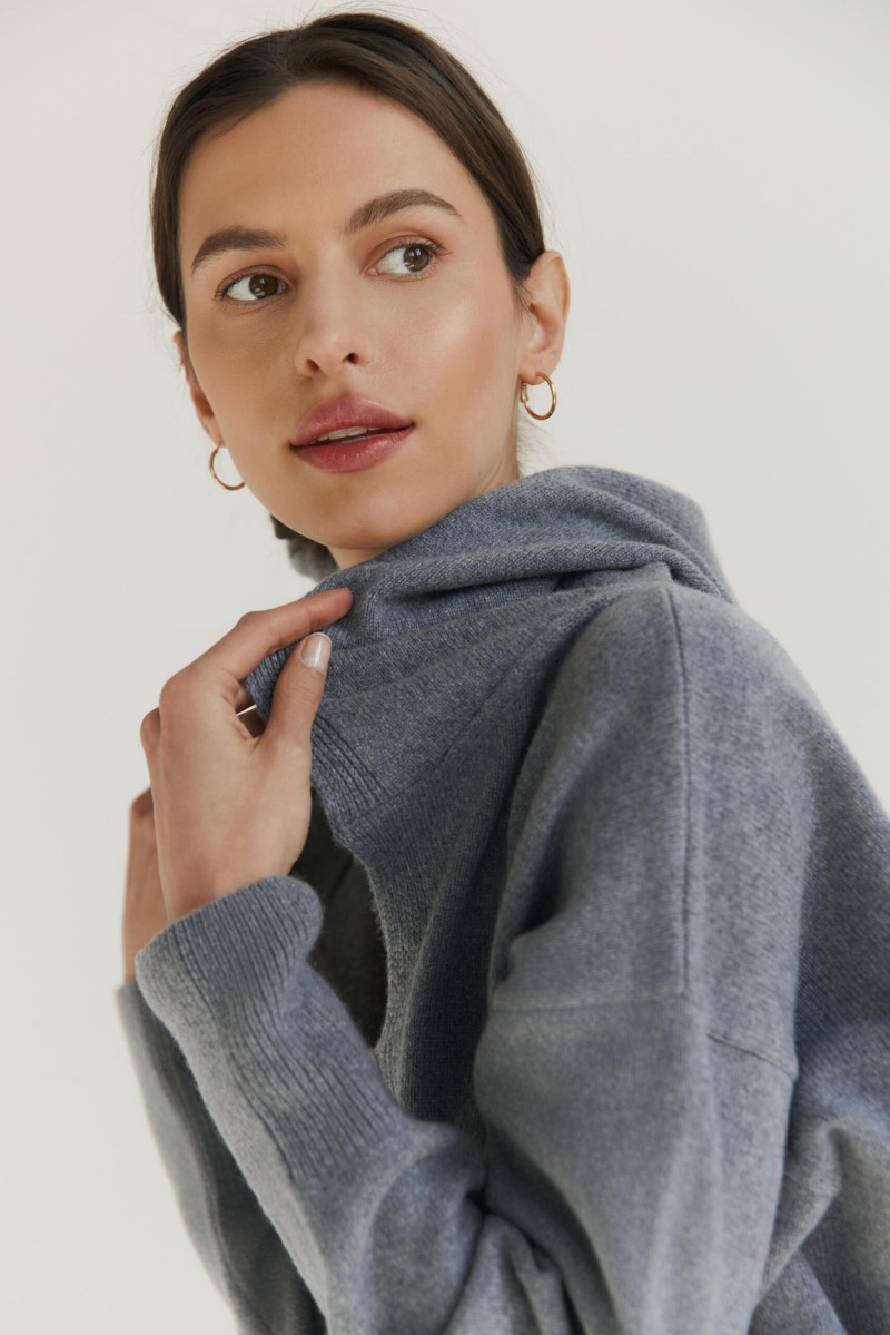 Bianca - Bluza damska z wełny merino z kaszmirem