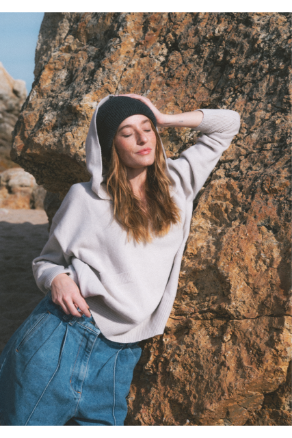 Bianca - Bluza damska z wełny merino z kaszmirem