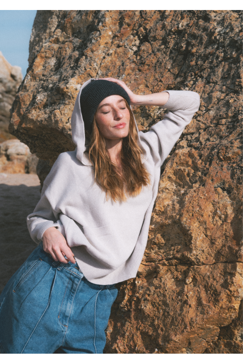 Bianca - Bluza damska z wełny merino z kaszmirem