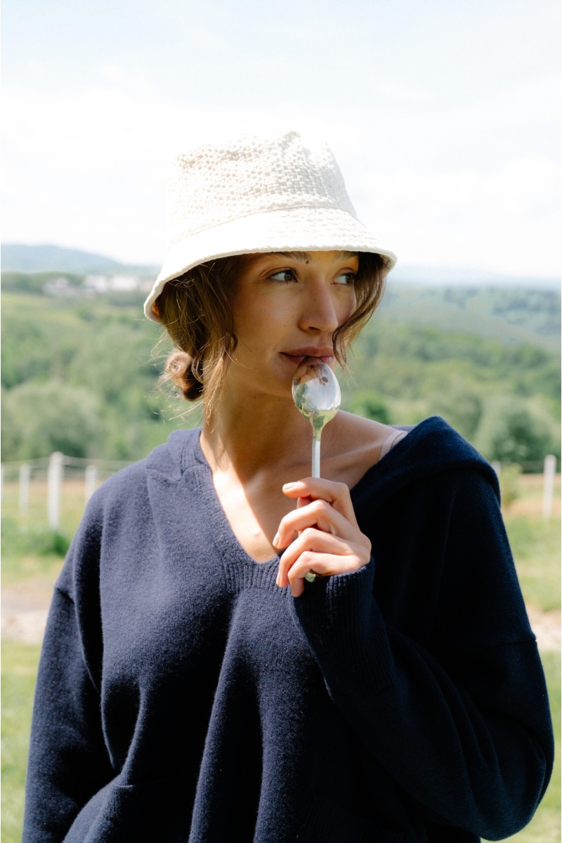 Bianca - Bluza damska z wełny merino z kaszmirem