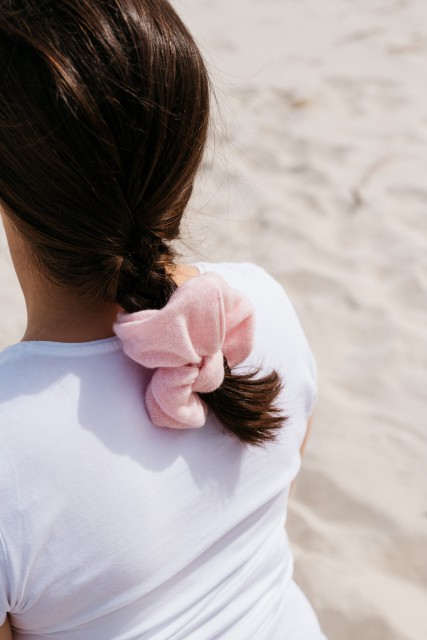 Frotka - Scrunchie z wełny merino i kaszmiru