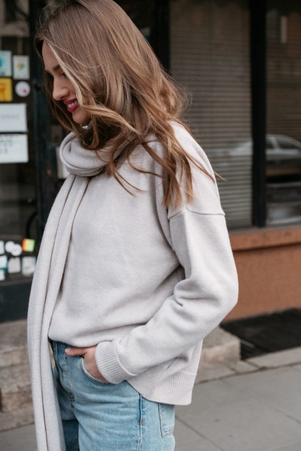 Ampio - sweter z wełny merino damski