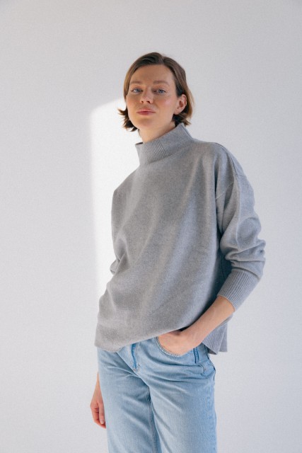 Ampio - sweter z wełny merino damski