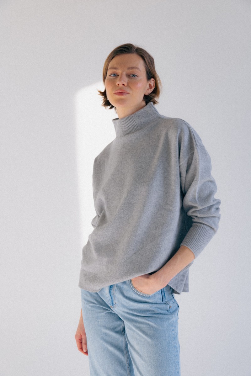 Ampio - sweter z wełny merino damski