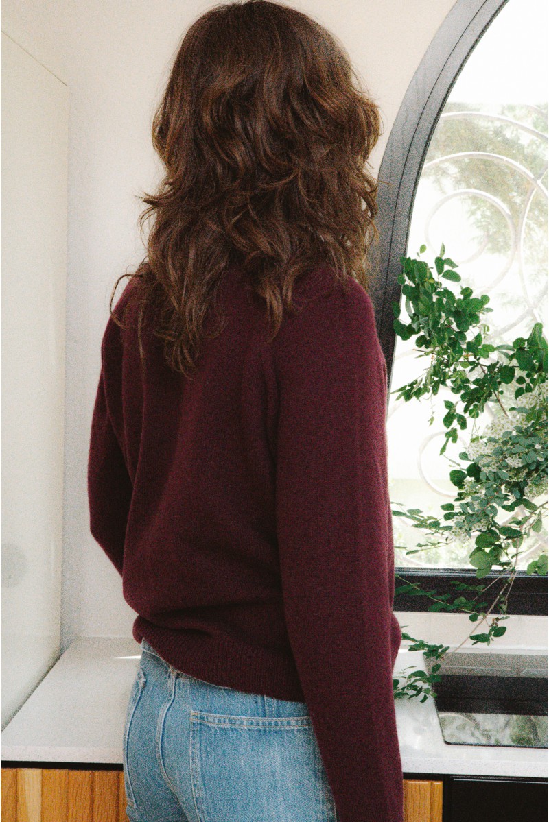 Sweter polo Gia Amarena - Damski sweter polo z kaszmirem