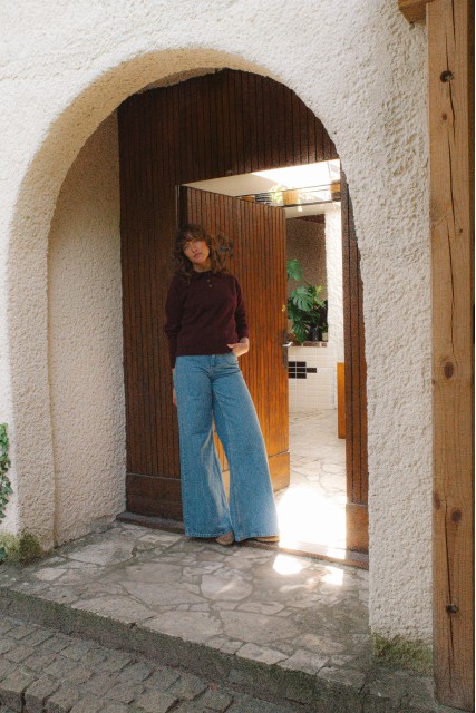 Sweter polo Gia Amarena - Damski sweter polo z kaszmirem