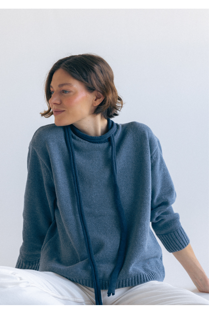 Sweter Sabrina Denim - z kaszmiru i wełny merino