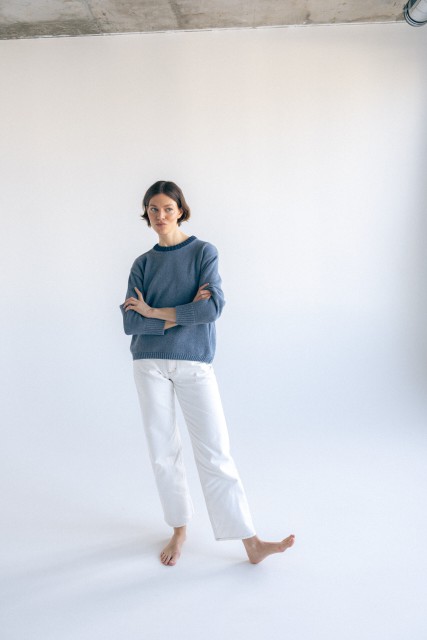 Sweter Sabrina Denim - z kaszmiru i wełny merino