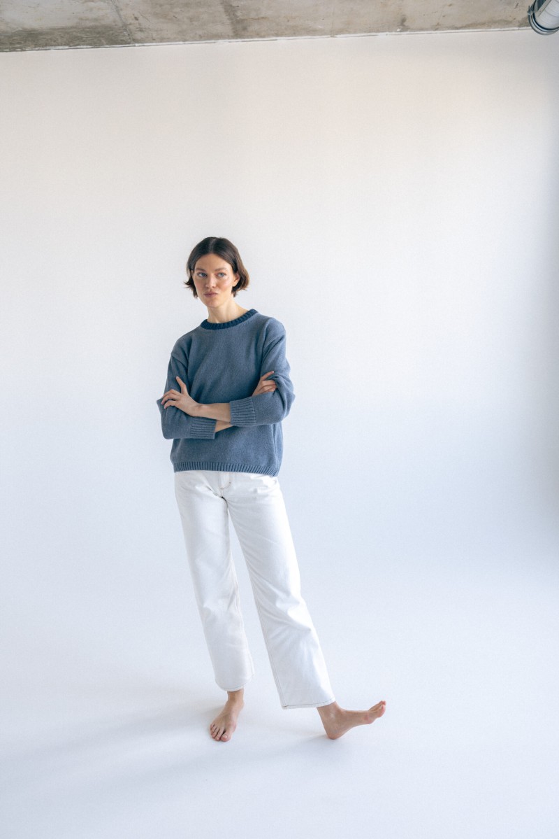 Sweter Sabrina Denim - z kaszmiru i wełny merino