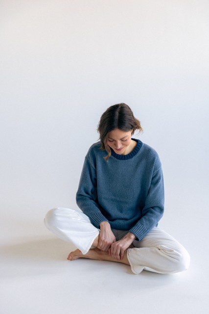 Sweter Sabrina Denim - z kaszmiru i wełny merino