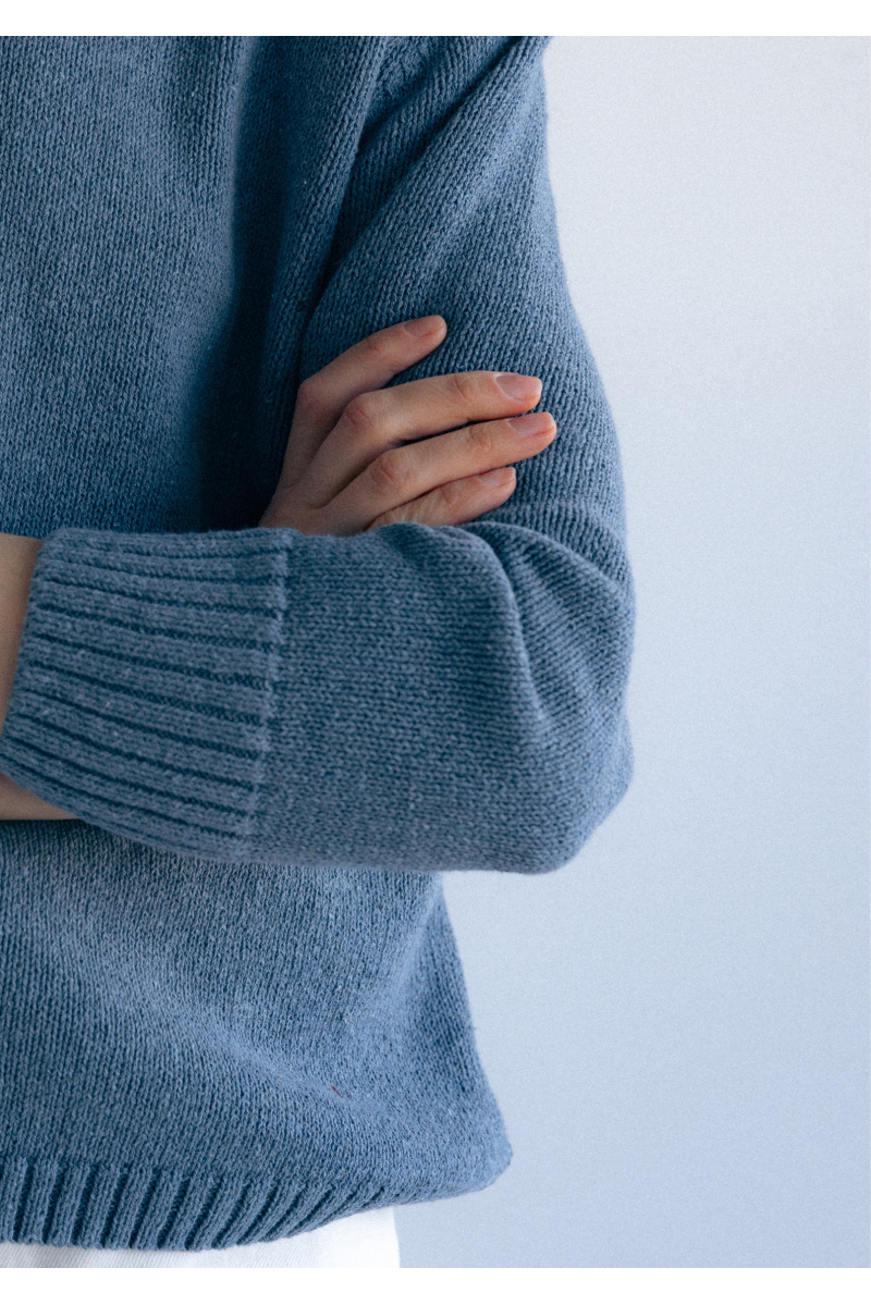 Sweter Sabrina Denim - z kaszmiru i wełny merino