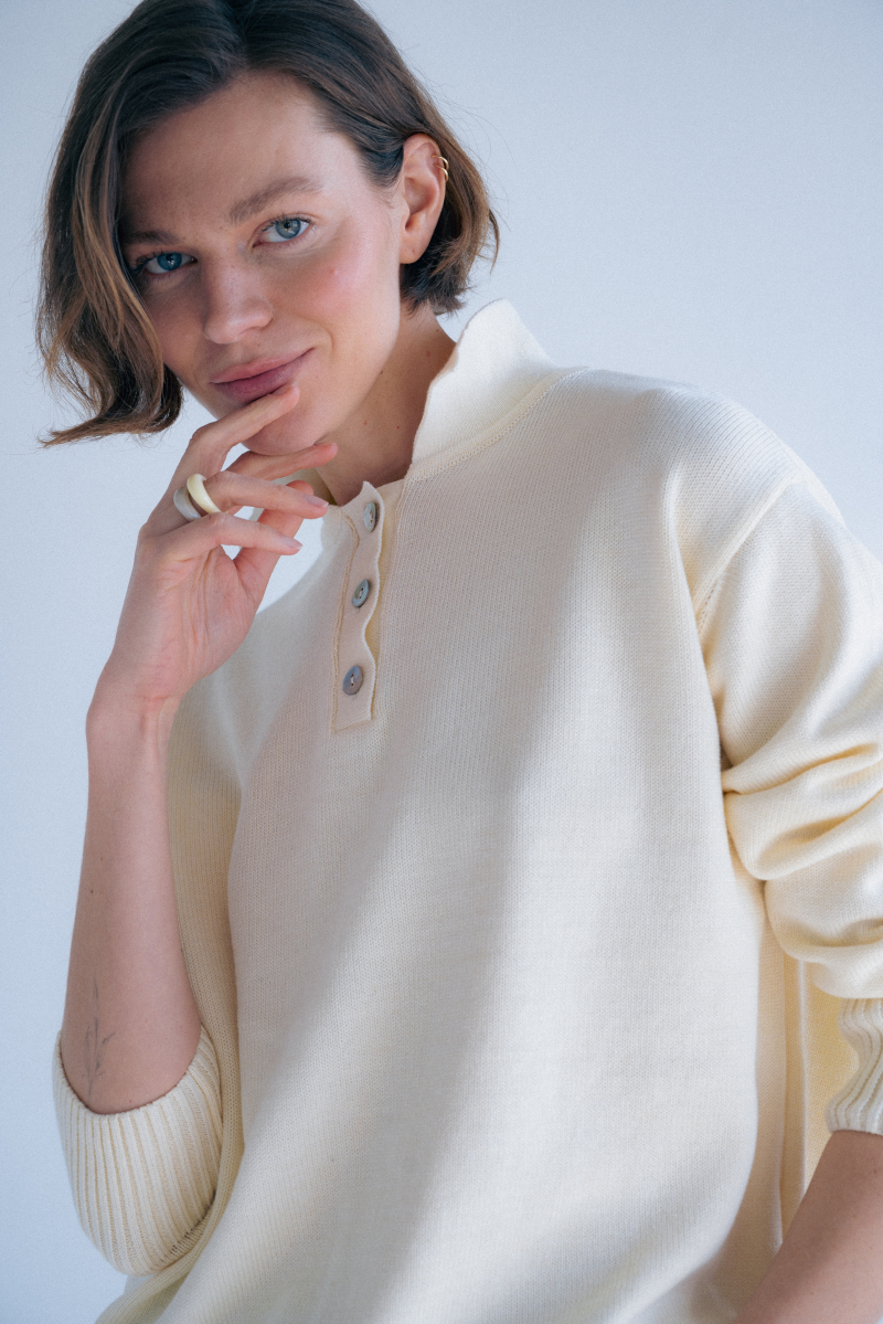 Polo LUNA - z kaszmiru i wełny merino Polo LUNA - z kaszmiru i wełny merino