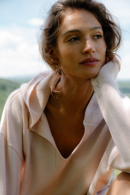 Bianca - Bluza damska z wełny merino z kaszmirem