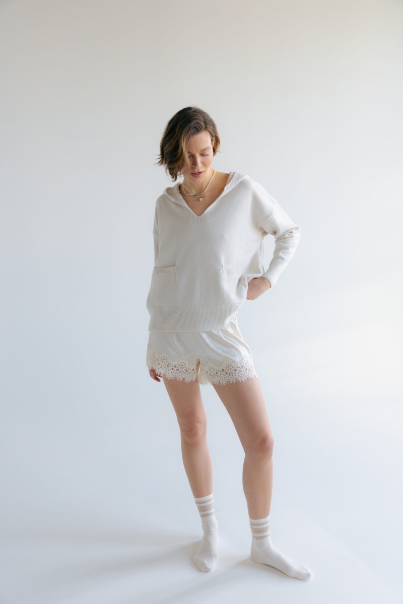 Bianca - Bluza damska z wełny merino z kaszmirem