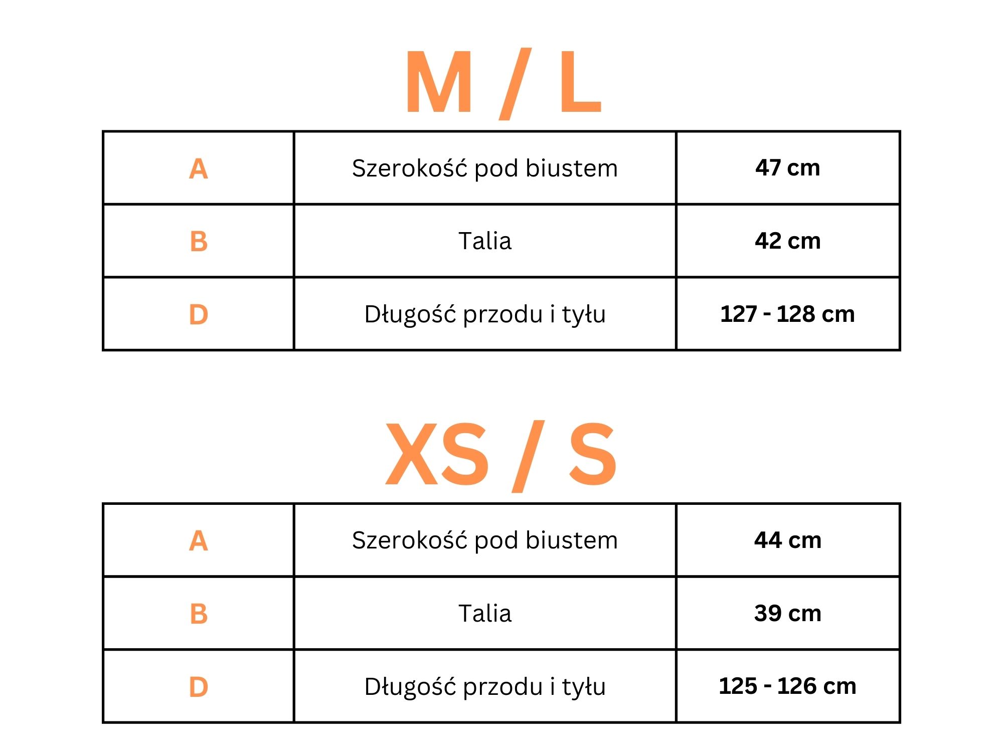 Tabela rozmiarów